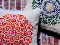 My French Twist Mandala Stencilled Pillows
